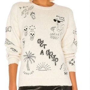 MOTHER The Jumper Leave a Message Pullover Sweater | Cream | M